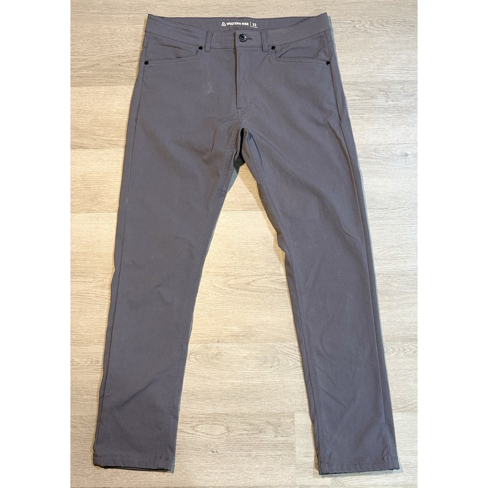 Western Rise AT Diversion Pants Men's Size 33x31 Gray 5-Pocket Slim Stretch